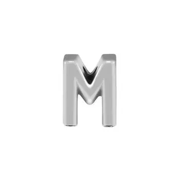 Подходит для европейских браслетов, стерлинговое серебро 925 пробы, алфавит, номер M, подвесные металлические бусины для изготовления ювелирных изделий