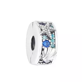 Подходит для европейского браслета Femme, стерлинговое серебро 925 пробы, тропическая морская звезда и зажим в виде ракушки, очаровательные бусины для женщин, изготовление ювелирных изделий своими руками