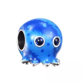 Подходит для европейского браслета Femme, стерлинговое серебро 925 пробы, океанские пузыри и волны, очаровательные бусины в виде осьминога для женщин, DIY ювелирных изделий Berloques