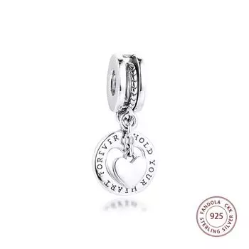 Подходит для европейского браслета из стерлингового серебра 925 пробы, держите свое сердце, висячие подвески с разрезом, бусины для женщин, изготовление ювелирных изделий Berloque