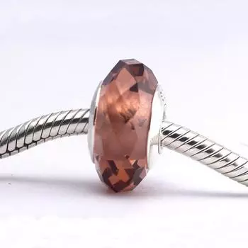 Подходит для европейского браслета, подвески из стерлингового серебра 925 пробы, очаровательные румяна, стеклянные бусины для женщин, изготовление ювелирных изделий своими руками