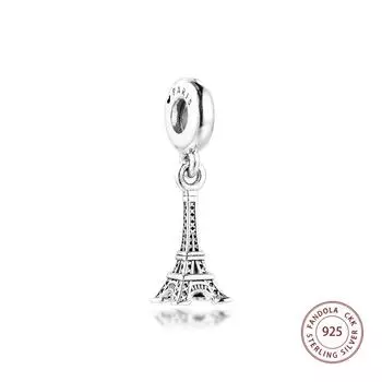 Подходит для европейского браслета, серебро 925 пробы, Эйфелева башня, висячие бусины, изготовление ювелирных изделий своими руками