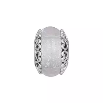 Подходит для европейского браслета, серебро 925 пробы, переливающиеся белые стеклянные очаровательные бусины для женщин и девочек, ювелирные изделия своими руками, подарок