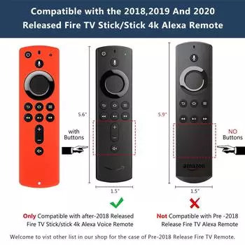Подходит для Fire TV Stick 4K TV Stick 2GEN Remote Силиконовый чехол Защитный чехол Кожа Firestick Remote Чехол светится в темноте фиолетовый