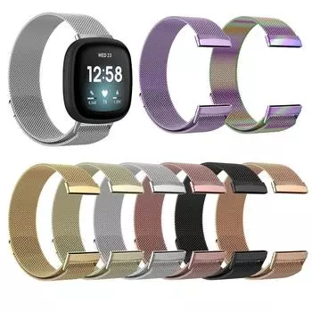 Подходит для Fitbit versa 4, миланский ремешок, Fitbit Sense 2, ремешок для часов, миланский металлический ремешок из нержавеющей стали S серебряный