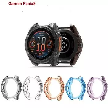 Подходит для Garmin Fenix 8 7 6 5 Epix Pro Мягкий бампер TPU Чехол Garmin Fenix8 43 мм 47 мм 51 мм S62 S70 Полый защитный чехол Fenix8 43MM чистый