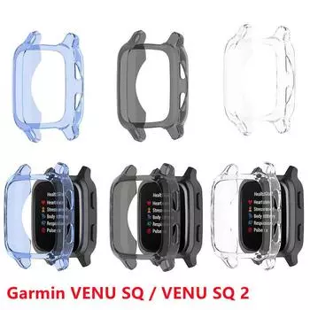 Подходит для Garmin Venu 2 S SQ Plus. Прозрачный защитный чехол для часов GarminActive Vivoactive 4/4S. For Garmin Venu чёрный