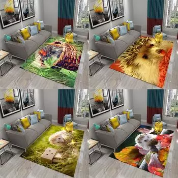 Подходит для гостиной, спальни, напольный коврик, ванная комната, туалет, дверь, нескользящий коврик, коврик в виде ежика, милый коврик с животными 40x60cm
