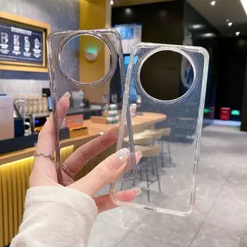 Подходит для Huawei Mate60Pro + блестящий прозрачный чехол для мобильного телефона Gypsy mate60 Advanced Sense Anti Drop Protective Case HUAWEI Mate60 прозрачный черный