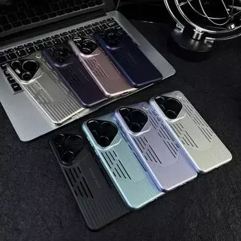 Подходит для Huawei Pura70Pro + ароматерапевтический сетчатый чехол для мобильного телефона с эффектом рассеивания тепла, чехол для мобильного телефона Mate60 с матовым покрытием и ощущением кожи Pura70Ultra чёрный