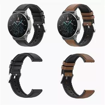 Подходит для Huawei Watch GT2 Pro, силиконовый кожаный ремешок для часов, деловой кожаный ремешок, водонепроницаемый, устойчивый к поту, удобный 20mm чёрный