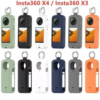 Подходит для Insta 360 X4 Силиконовый защитный чехол Защитный чехол для камеры Insta360 X3 Insta360 X4 белый
