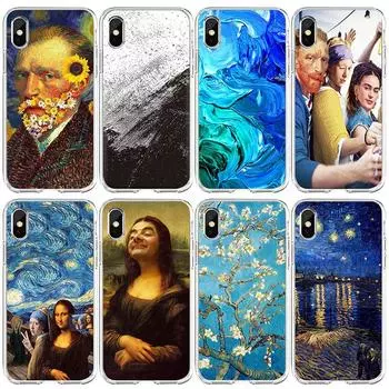 Подходит для iPhone16 Чехол для мобильного телефона Новый XR Van Gogh Картина маслом Личность Подделка Персонаж Чехол для мобильного телефона Мягкий чехол iPhone12mini(5.4)