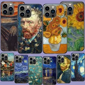 Подходит для iPhone16 Чехол для мобильного телефона Новый чехол для мобильного телефона с изображением парного европейского и американского искусства Чехол для мобильного телефона с изображением масляной живописи Ван Гога iPhone16