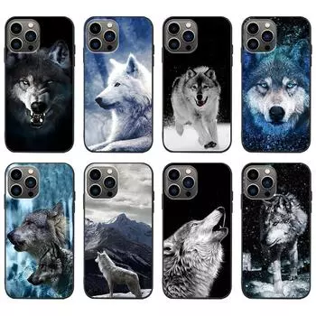 Подходит для iPhone16, чехол для мобильного телефона, новый мужской мягкий чехол с изображением зверя, волка, животного, модный чехол для мобильного телефона iPhone12/12pro6.1