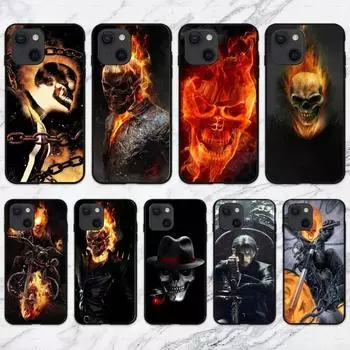 Подходит для iPhone16, чехол для мобильного телефона, новый модный бренд, персонализированный чехол для мобильного телефона с изображением черепа дьявола на Хэллоуин для мотоцикла iPhone13