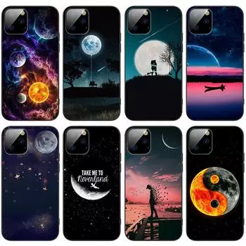 Подходит для iPhone16, чехол для мобильного телефона с изображением звездного неба, чехол для мобильного телефона с изображением пары «Новая луна, звезда, вселенная» 13promax