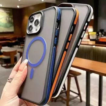 Подходит для iPhone16 Двухцветный магнитный чехол для мобильного телефона Apple 16promax Anti-drop 15 Creative 14 Cross-border 13 Новые модели Apple 16