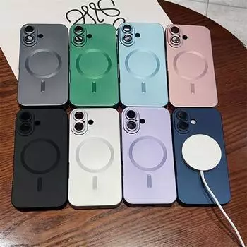 Подходит для iPhone16, металлического магнитного чехла для мобильного телефона Apple 15PROMAX, защитного матового чехла с защитой от падения 14. iPhone16PRO MAX чёрный