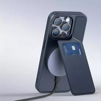 Подходит для iPhone16Pro Чехол MagSafe Magnetic Plug-in Card Stand 14/13 Чехол Apple 15 iPhone 15 чёрный