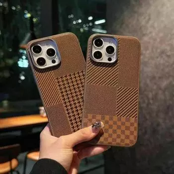 Подходит для iPhone16ProMax, чехол для мобильного телефона с кевларовым узором, кожа Apple 15, металлическое кольцо для объектива, 14, противоударное покрытие iPhone16