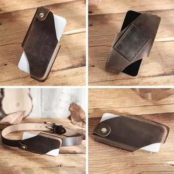 Подходит для iPhone+14Pro Чехол для телефона Crazy Horse Leather 15 Удобный чехол для телефона на поясе для ношения на открытом воздухе 17x2x10cm бездна
