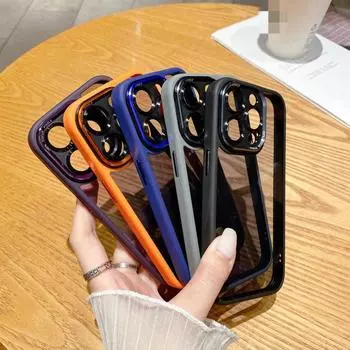 Подходит для iPhone 16 Pro Max: Прозрачный чехол Skin-Feel с прецизионной металлической линзой, Hawkeye Gen 2, совместим с 15/14 Pro. iPhone 14 Pro