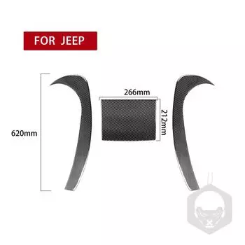 Подходит для Jeep Wrangler 2007-2010 /3 шт. Украшения для салона автомобиля из настоящего углеродного волокна, наклейка на рамку, приборная панель чёрный