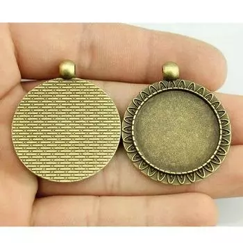 Подходит для круглого стеклянного кабошона 25 мм, поднос для установки античной бронзы, компоненты, фурнитура, милые ювелирные инструменты