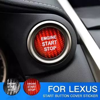 Подходит для Lexus NX200 NX300 GS ES200 ES250 CTRX300 аксессуары Кнопка запуска двигателя Декоративные наклейки на устройство зажигания из углеродного волокна красный