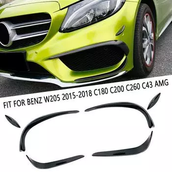 Подходит для Mercedes-Benz Аксессуары W205 2015-2018 C180 C200 C260 C43 AMG Передний бампер Противотуманные фары Декоративная крышка для бровей