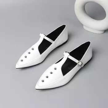 Подходит для полных ног и большой женской обуви - аксессуары большого размера, металлическое заостренное плоское дно 35 белый