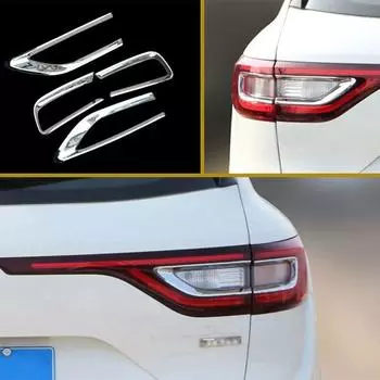 Подходит для Renault Koleos Samsung QM6 2016-Хромированные задние задние фонари защитная накладка на задние фонари наклейка серебряный