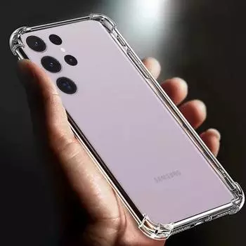Подходит для S23 ультра чехол Samsung Galaxy ударопрочный прозрачный мягкий TPU чехол для телефона S 23 Fe Plus 5g прозрачная задняя крышка for samsung s23 прозрачный