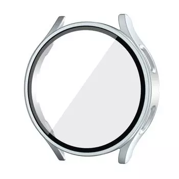 Подходит для Samsung Galaxy Watch7/6/5/4 Fe Матовый чехол Закаленная пленка Интегрированный чехол Полная защита Защитный чехол Samsung Galaxy Watch5/4 [40mm]] Silver
