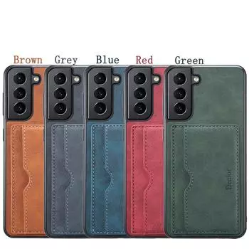 Подходит для Samsung S21 Чехол для мобильного телефона S21Ultra Чехол для мобильного телефона S20 Держатель для карт Защитный чехол Противоударный кожаный чехол Plus Samsung S21/S30 темно-серого