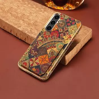 Подходит для Samsung S24Plus Flower Language, чехол для мобильного телефона S23Plus, защитный кронштейн для мобильного телефона S23S24 S24 чёрный