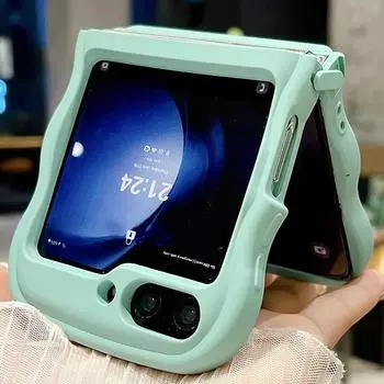 Подходит для Samsung Zflip6 Чехол для мобильного телефона ZFLIP5 Liquid Z4 Fuel Injection Z3 Niche Zflip6 Simple Solid Color Samsung Z-flip 6