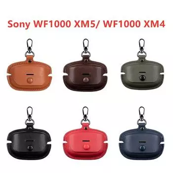 Подходит для Sony WF1000 XM5 Защитный чехол Sony WF1000 XM4 Кожаный чехол для наушников WF1000—XM5 чёрный