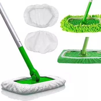 Подходит для ткани швабры Swiffer Flat Mop, впитывающая губка, сменный чехол для ткани, бытовая сухая и влажная вращающаяся швабра, чистящая накладка 25.4cm