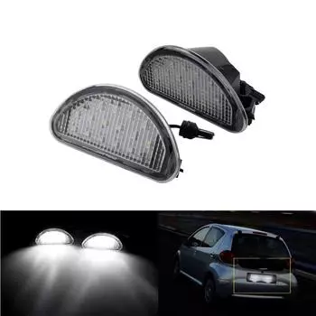 Подходит для Toyota Aygo 2005-2014 гг., комплект светодиодных фонарей подсветки номерного знака 12 В, ксенон, белый цвет 2 pcs белый