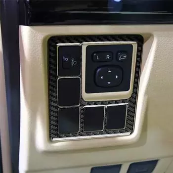 Подходит для Toyota Land Cruiser Prado 2010-2017 Углеродное волокно блок переключателей фар Декоративная панель Крышка наклейка на автомобиль 3D чёрный