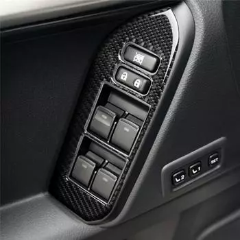 Подходит для Toyota Land Cruiser Prado 2010-2018 Автомобильные аксессуары, панель стеклоподъемника, декоративная наклейка на автомобиль из углеродного волокна чёрный