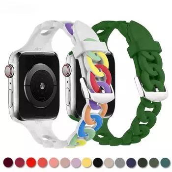 Подходит для Ultra2 Apple Watch S10 Apple WatchS9/7 42 мм 46 мм браслет силиконовый ремешок 38/40/41 мм 42/44/45/49 мм 38mm 40mm 41mm белый
