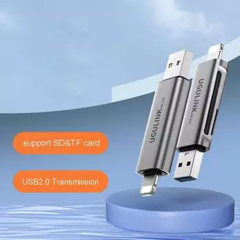 Подходит для устройств чтения карт мобильных телефонов Apple, устройств чтения карт USB3.0 SD-карт, устройств чтения карт TF, устройств чтения карт из алюминиевого сплава, высокоскоростных. серый