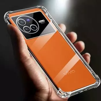 Подходит для Vivo X80 чехол утолщенный подушка безопасности ударопрочный прозрачный мягкий TPU чехол для телефона X 80 5g прозрачная задняя крышка Funda Cases for vivo X80 прозрачный