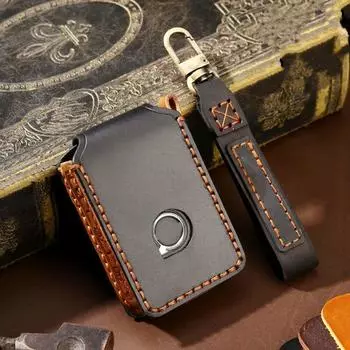 подходит для Volvo Xc60 S90 Xc90 Xc40 чехол для дистанционного ключа новый кожаный чехол для ключа от машины держатель для брелока чёрный