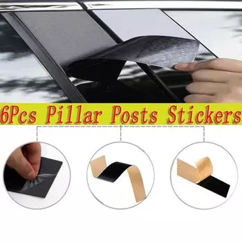 Подходит для Volvo XC90 2003-2014, 6 шт., черные наклейки на стойки, двери автомобиля, окна, внешняя отделка, устойчивые к царапинам чехлы, комплекты аксессуаров
