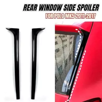 Подходит для VW Volkswagen Polo Mk5 6R 6C 2011 2012 2013 2014 2015 2016 2017 Заднее стекло плавники молдинг боковой спойлер крыло отделка чёрный