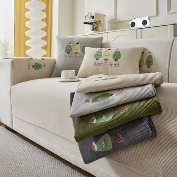 Подходит для всех сезонов Нескользящая подушка для дивана в виде рождественской елки Чехлы для дивана Чехол из синели Фундаментный коврик 70x70